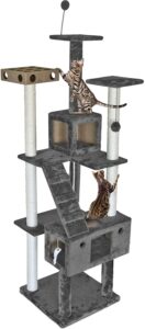 Furhaven Pet - Tiger Tough Tall Cat Tree is very suitable for multiple cats householders!