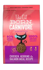 Tiki Cat - Born Carnivore Chicken, Herring & Salmon - Best dry cat food for allergies